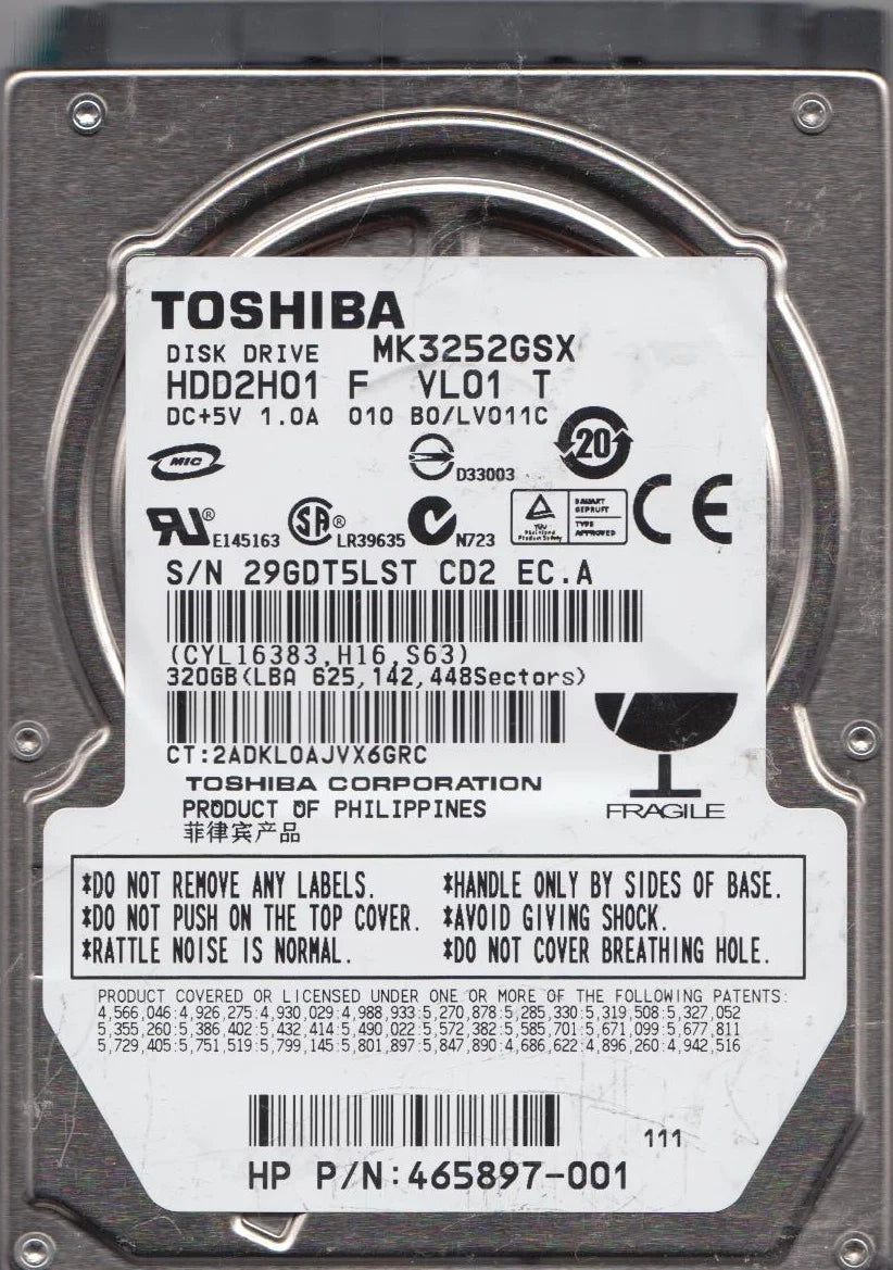 320GB SATA 2.5 Hard Drive Y63716