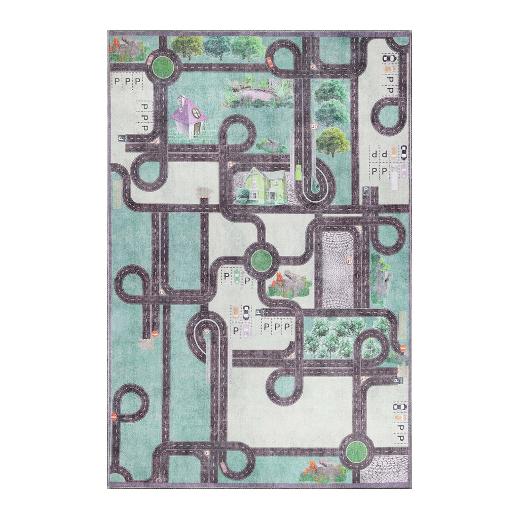 Pine Green 8' x 10' Kids Indoor Area Rug X525