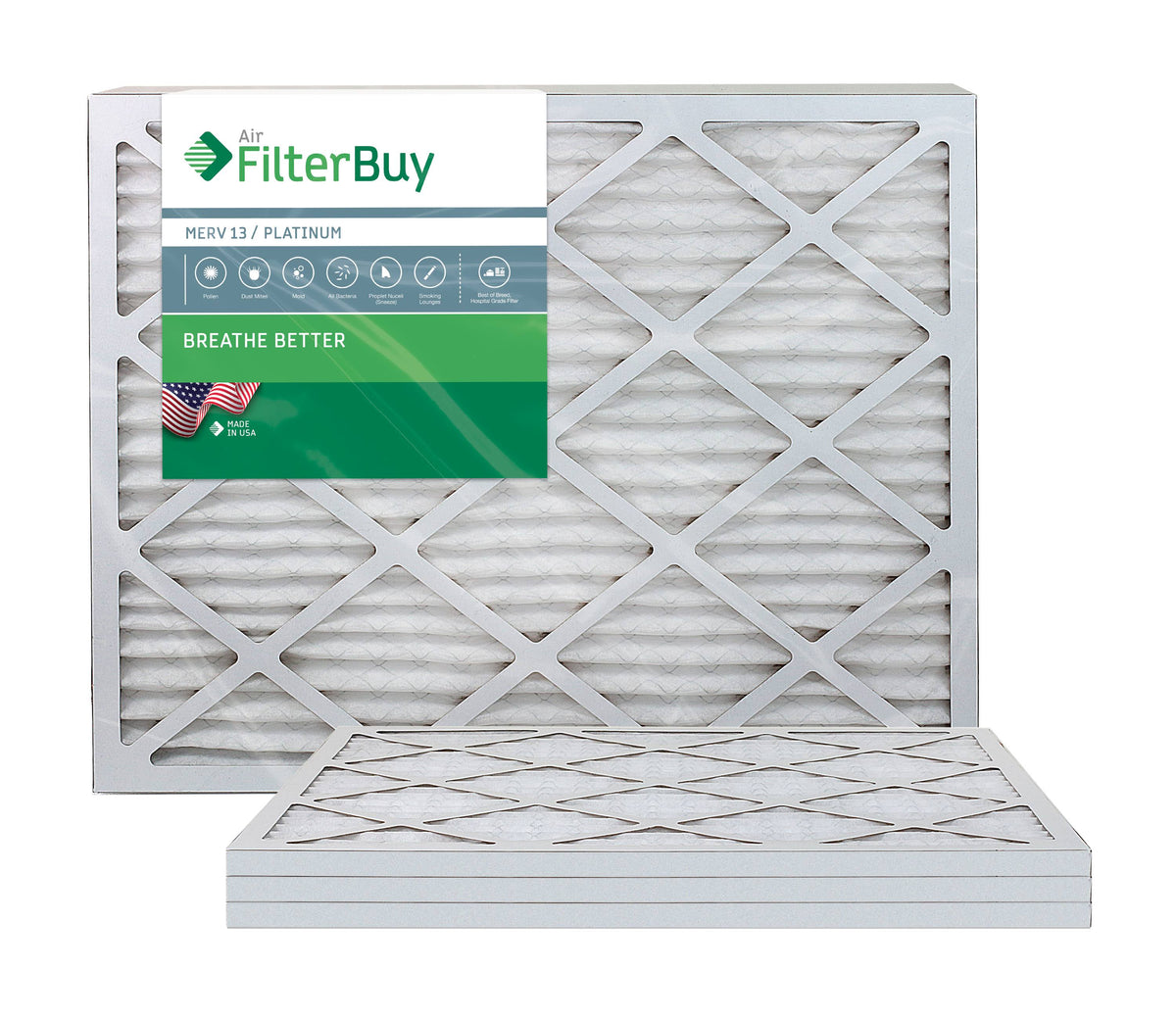 MERV 13 16x30x1 Pleated AC Furnace Air Filter Pack of 4 L385