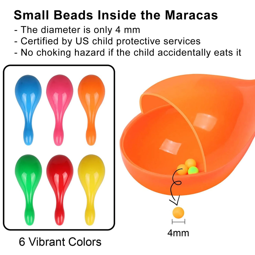 12pcs 6'' Maracas for Kids Mexican Fiesta Party Favors Shakers Noisemaker B64168