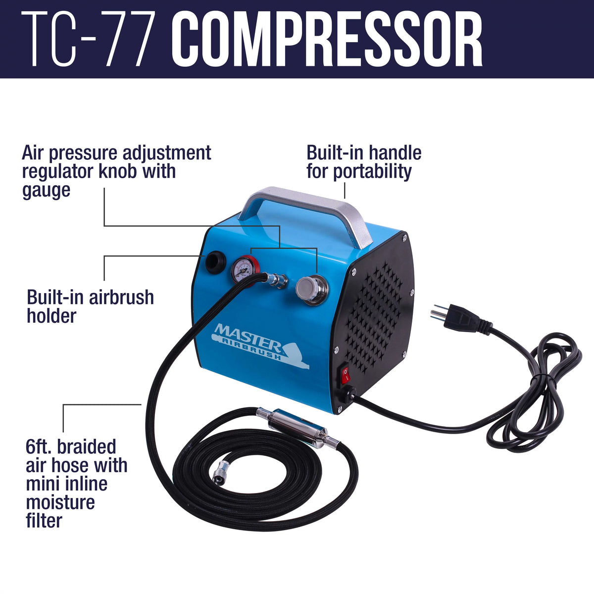 Multi-purpose Professional Airbrushing System with 3 Airbrushes M727727