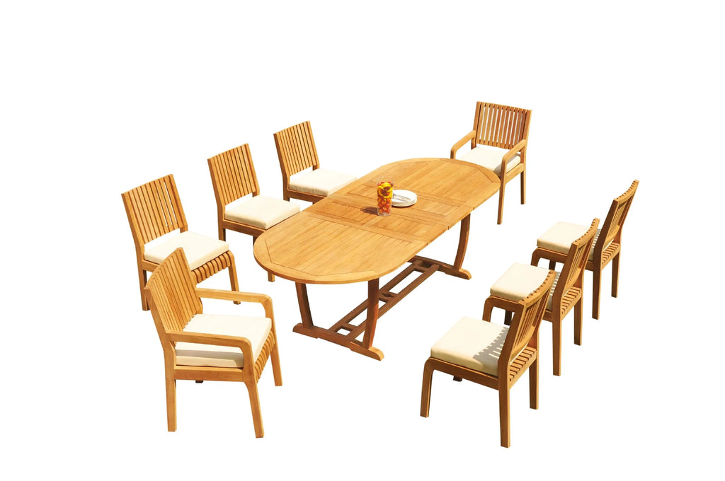 Grade-A Teak 8 Seater 9 Pc Dining Set P896