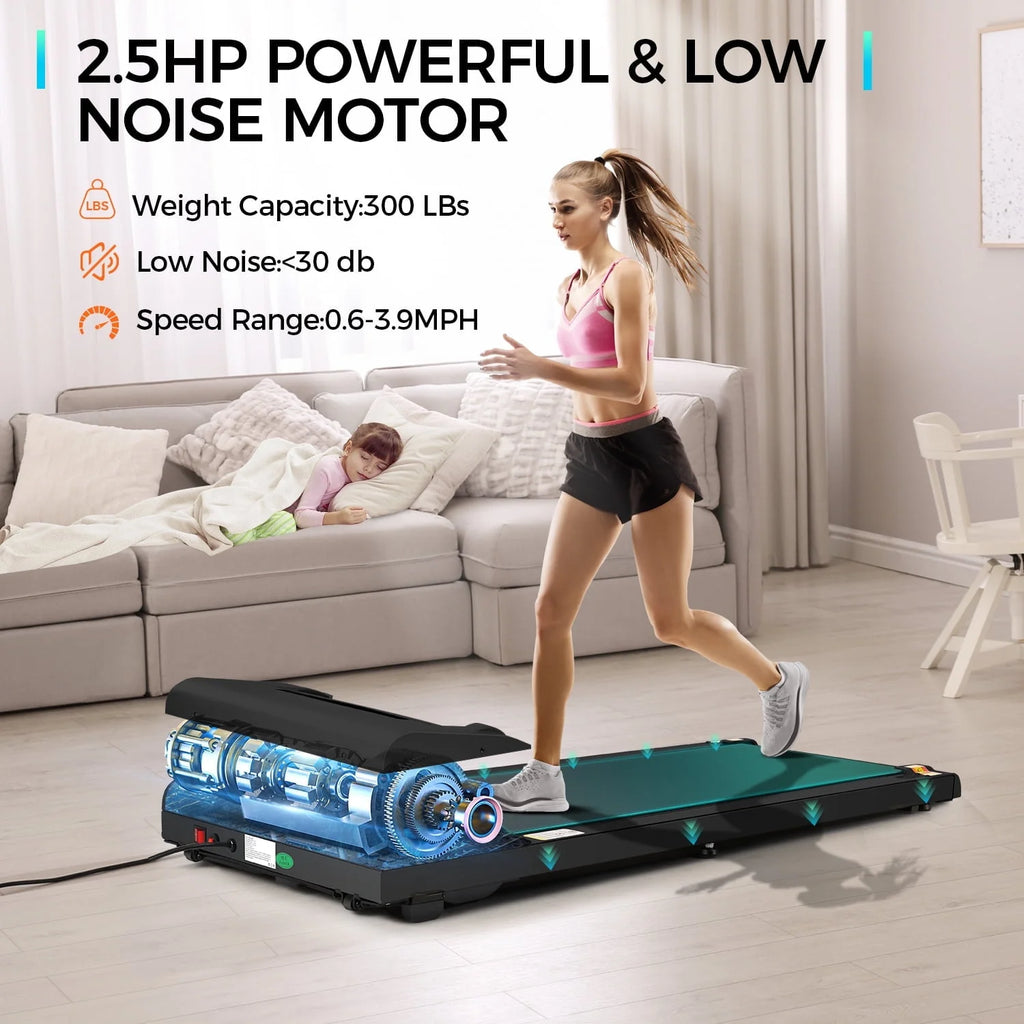 Walking Pad Treadmill Under Desk Electric Jogging Running Machine with LED Display K196