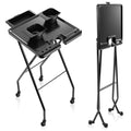 Rolling Salon Coloring Tray with Drawer and Magnetic Bowls, Black A424