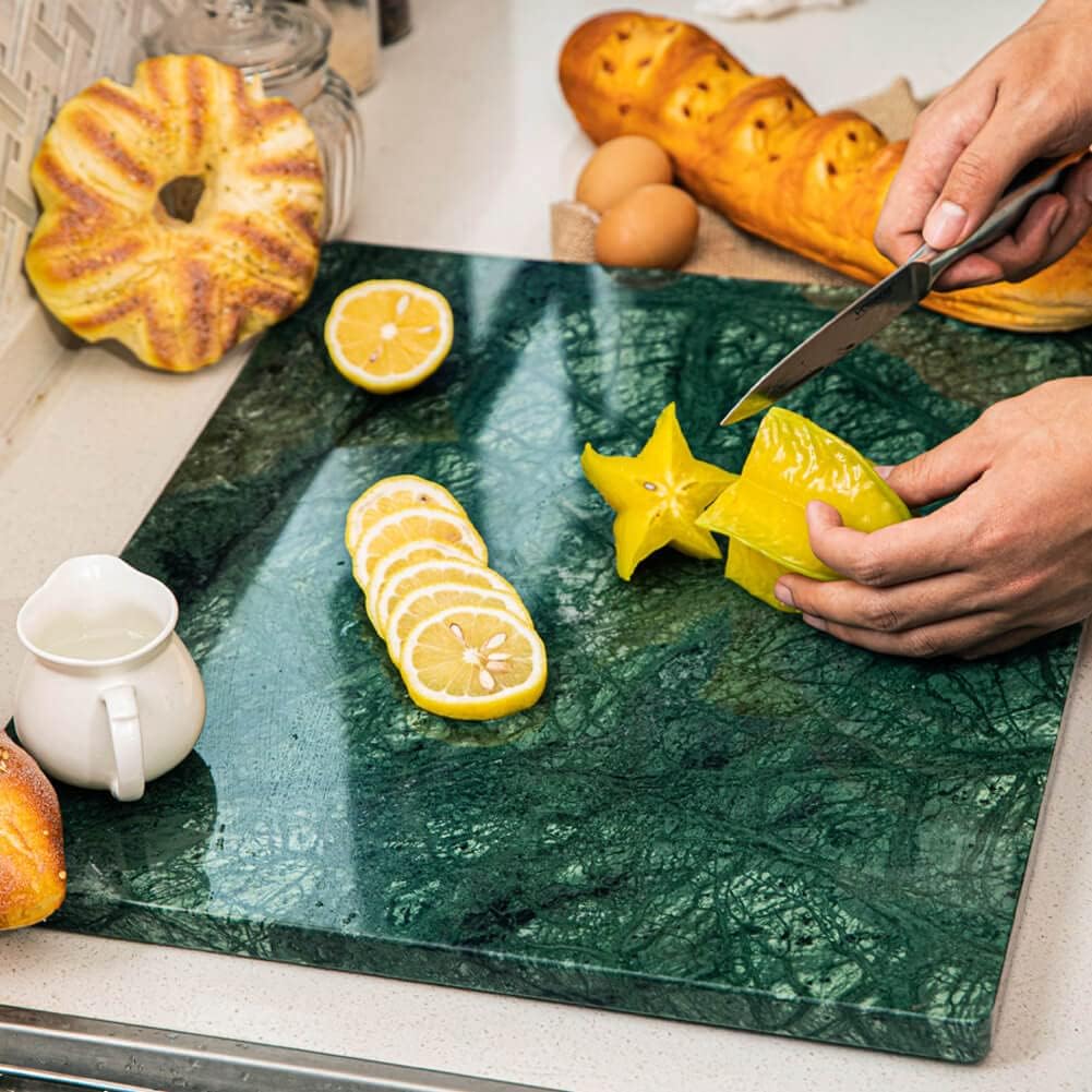 Natural Marble Pastry White Cheese And Cutting Serving Board 16x20 Inch Pack of 2 W42880