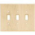 Wood Square Triple Switch Wall Plate U849
