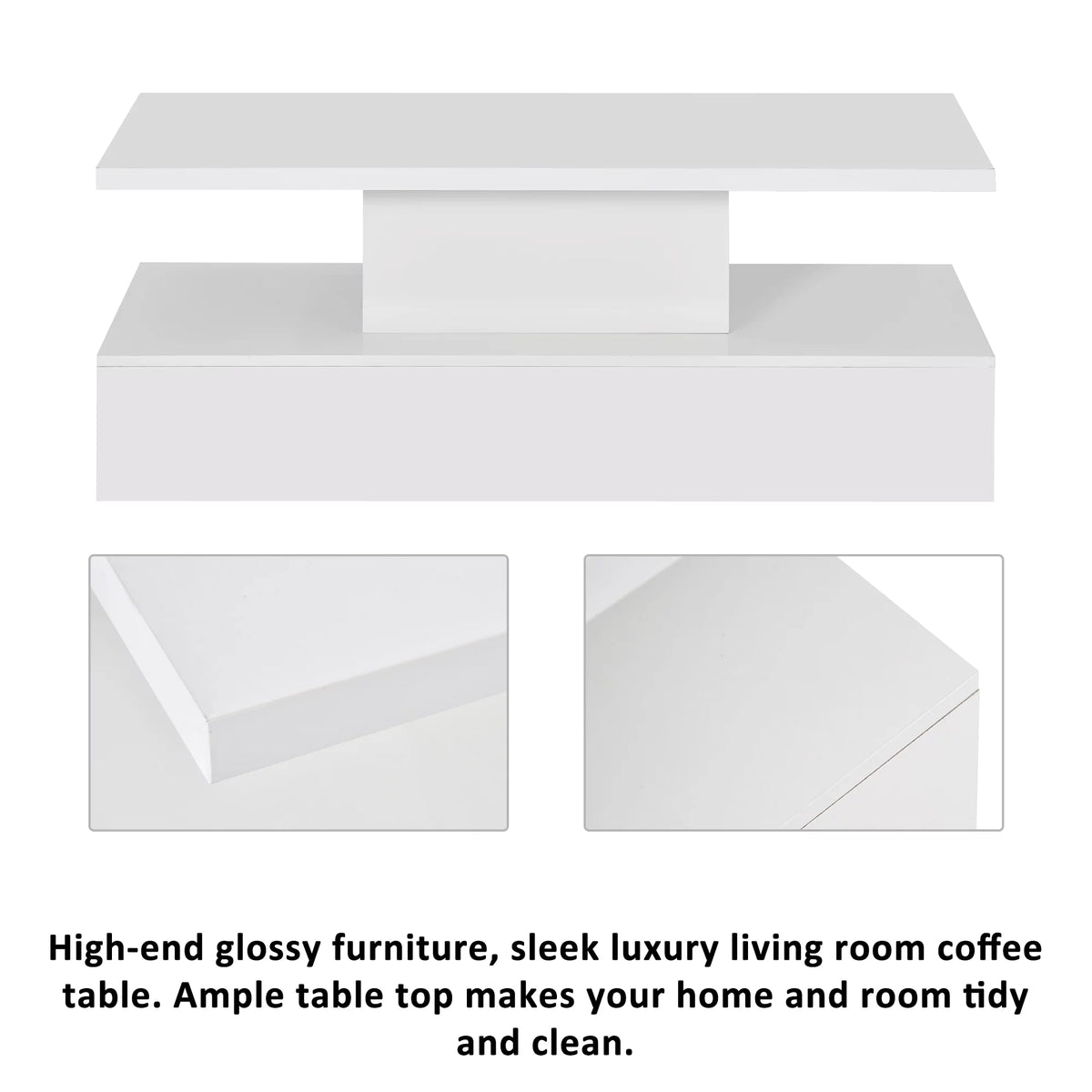 Coffee Table with LED White Y55087