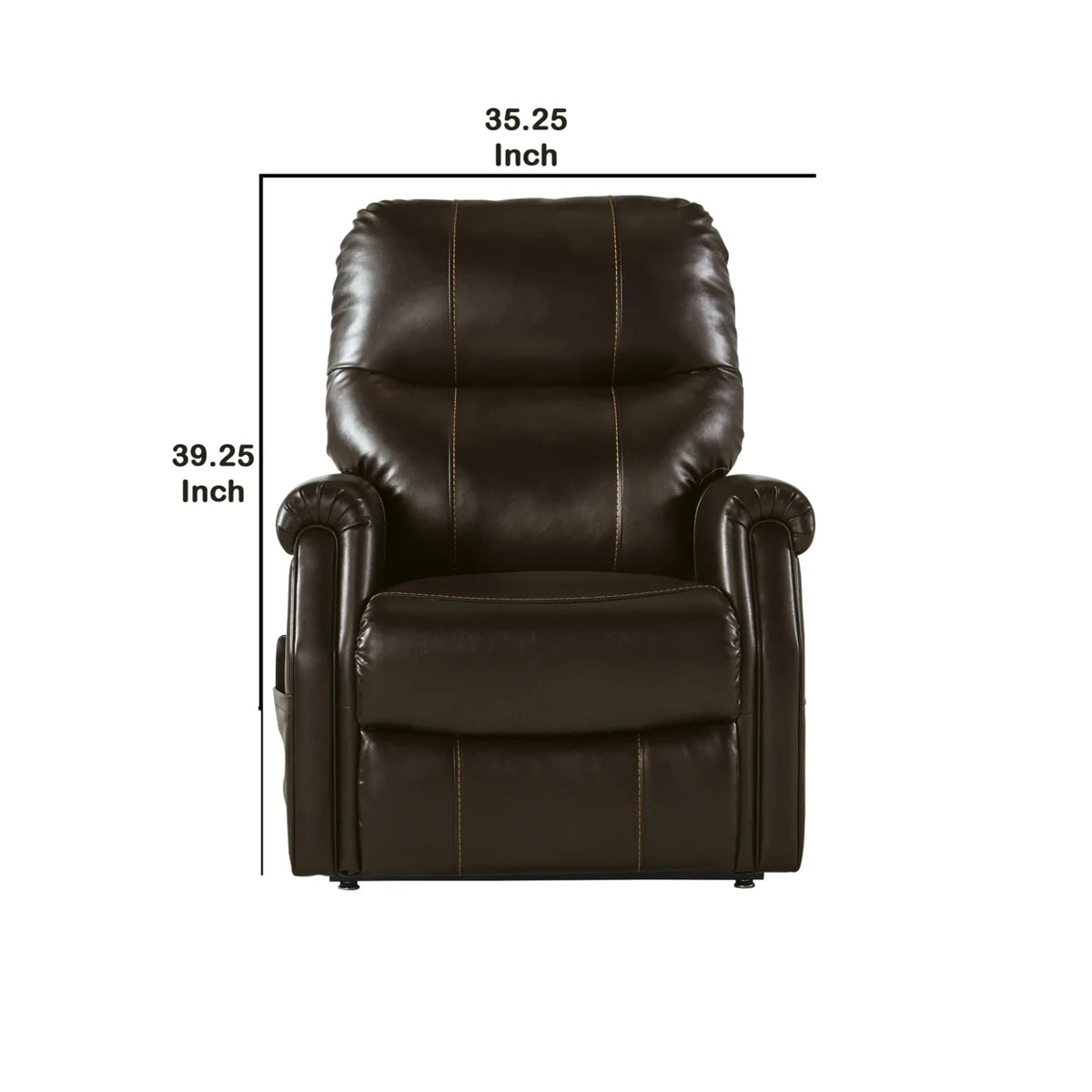 Brown Power Lift Recliner with Tufted Back U5807