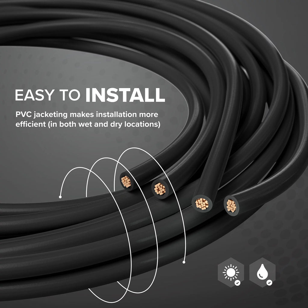 14 AWG Insulated Stranded Copper THHN / THWN Wire Black S90208