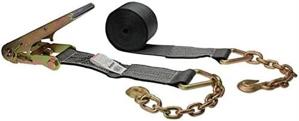 4 Inch X 30 Foot Blackline Ratchet Strap With Chain Extensions O944769