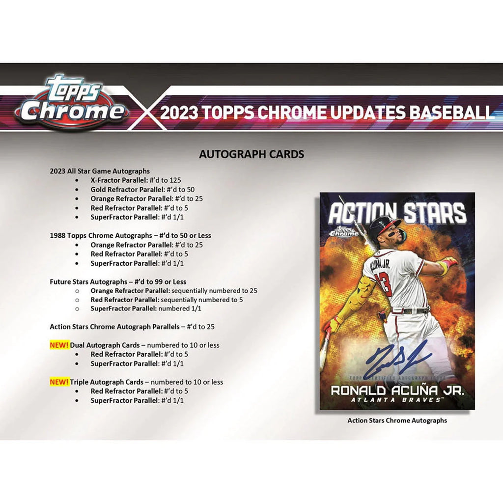 2023 Chrome Update Series Baseball Trading Card Hobby Jumbo Box M8264