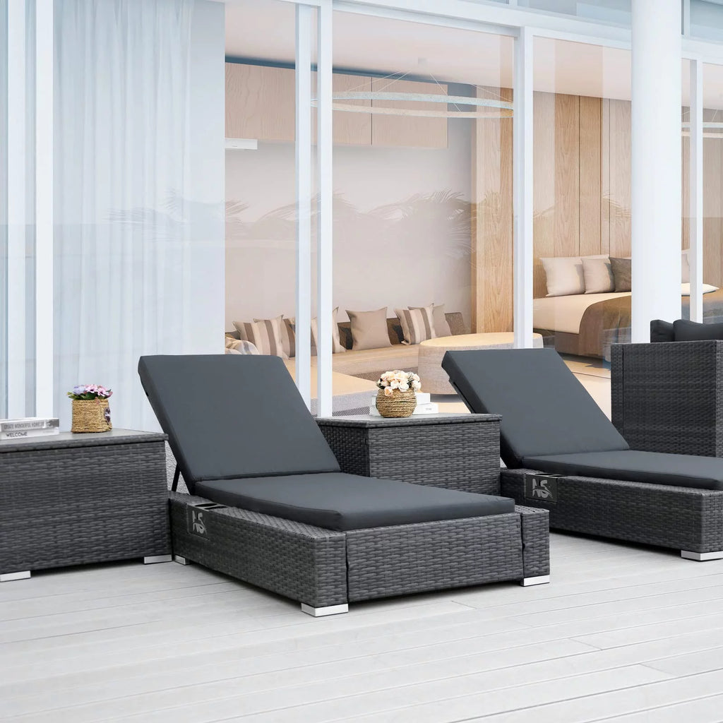 9 Piece Wicker Rattan Patio Sofa Set with Fire Pit Table Q5033