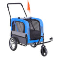 2-In-1 Dog Bicycle Trailer & Jogging Stroller with Swivel Wheels, Blue R921934