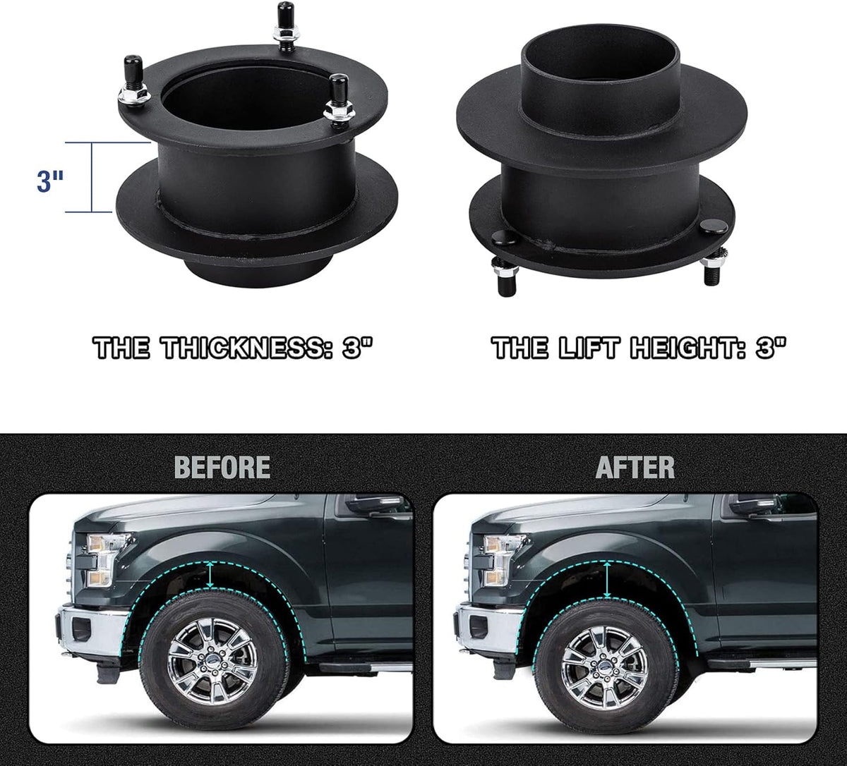 2.5 Front Leveling Lift Kits for 4WD Dodge Ram Trucks I798483