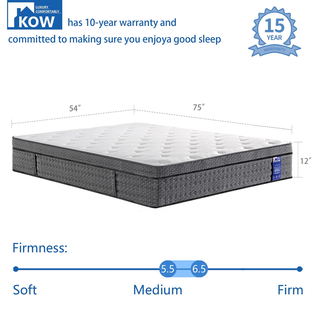 12 inch Full Size Gel Memory Foam Hybrid Mattress X117520