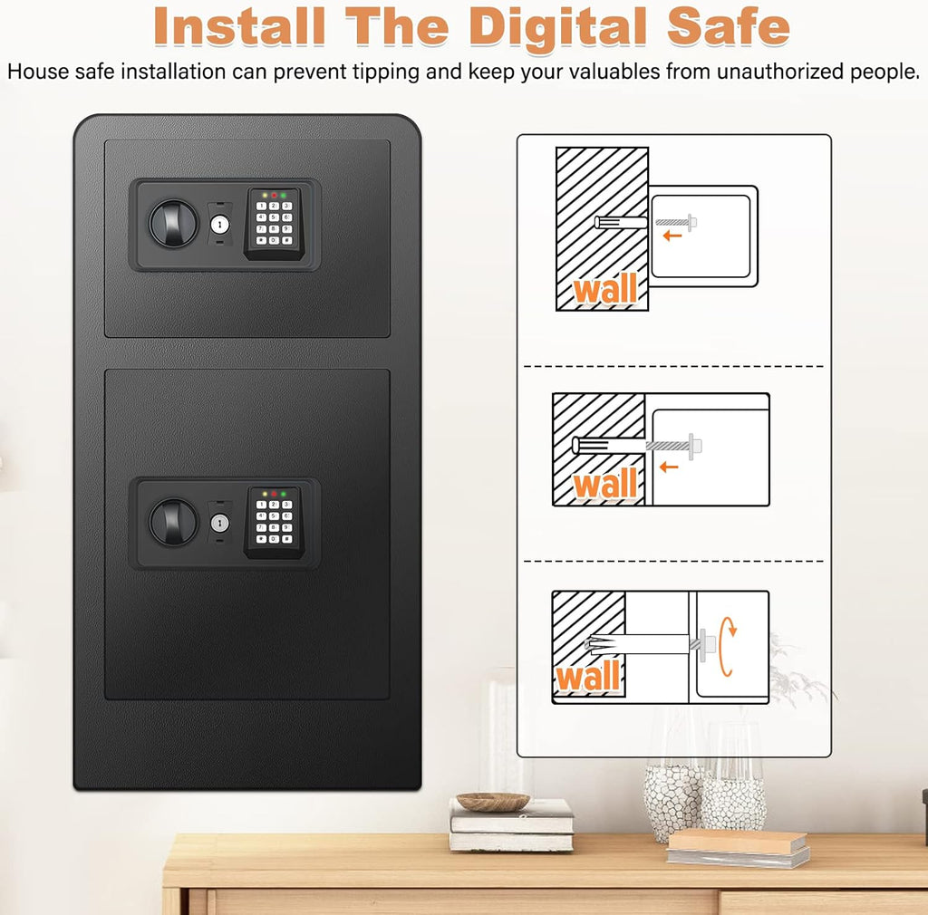 Extra Large Fireproof Safe Box with Double Safe, 83 LB Heavy Duty Security Home Safe with Inner Cabinet Box K616