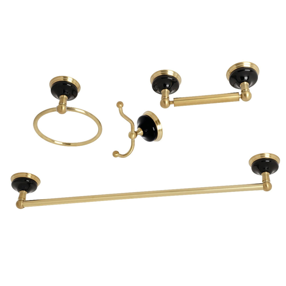 Brushed Brass 4-Piece Bathroom Accessory Set F9586