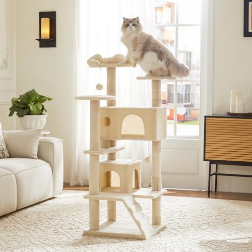 54-Inch Multi-Level Cat Tree Tower with Sisal Scratching Post G839