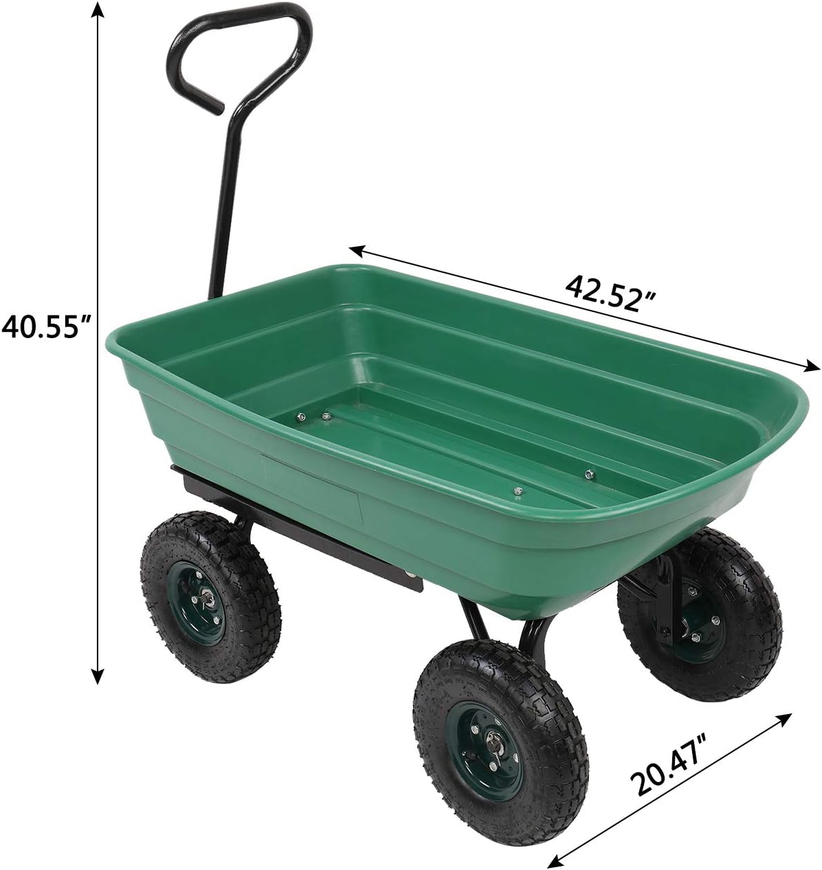 Heavy-Duty Wagon Garden Dump Cart with 10" Big Wheel, 550-Pound Capacity R610956