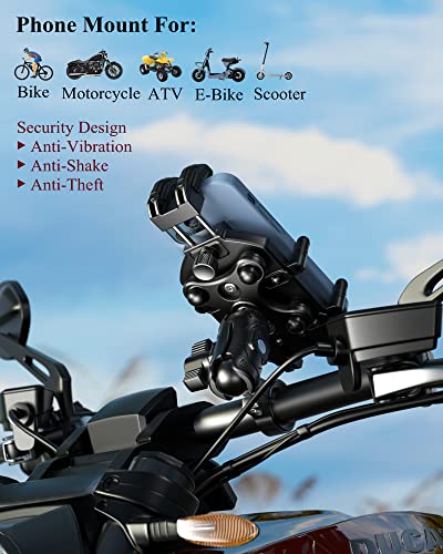 Motorcycle Phone Holder with Vibration Dampener Handlebar Mount M5068