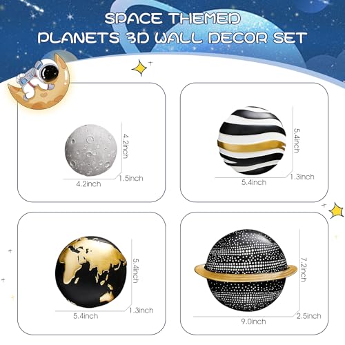 4Pcs Outer Space Planets Wall Decor C242928