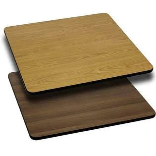 36 Square Table Top with Natural or Walnut Reversible Laminate Top B5224
