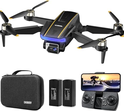 Brushless Motor Drone with Camera, 1080P HD Camera, 2 Batteries, Carrying Case D86195