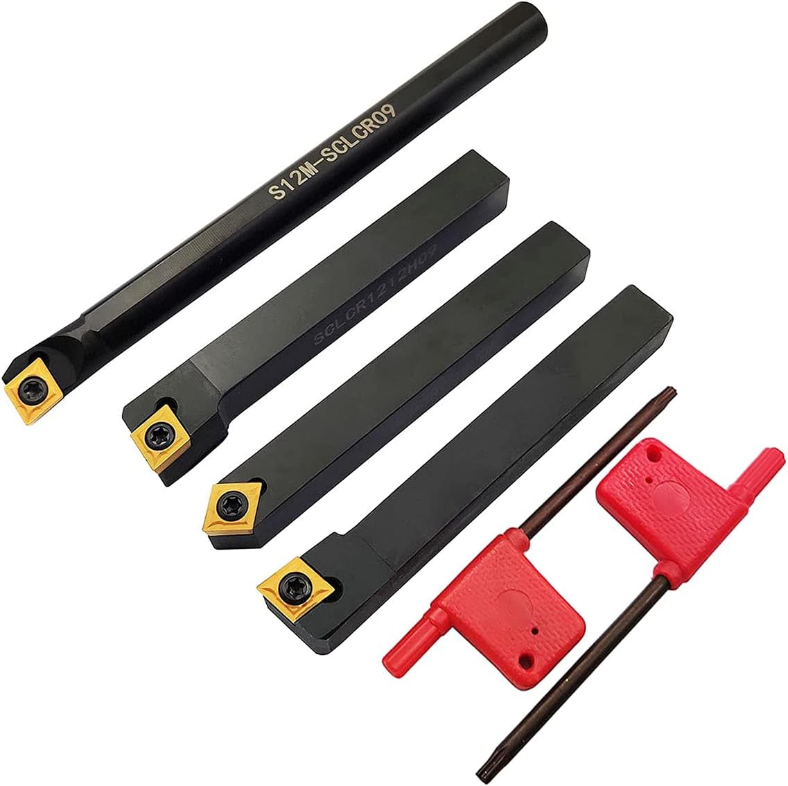 12mm 1/2 Shank Indexable Carbide Turning Insert Tool Holder Bit Set J48599