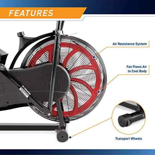 Air-Resistance Exercise Fan Bike With Dual Action Handlebars O3522