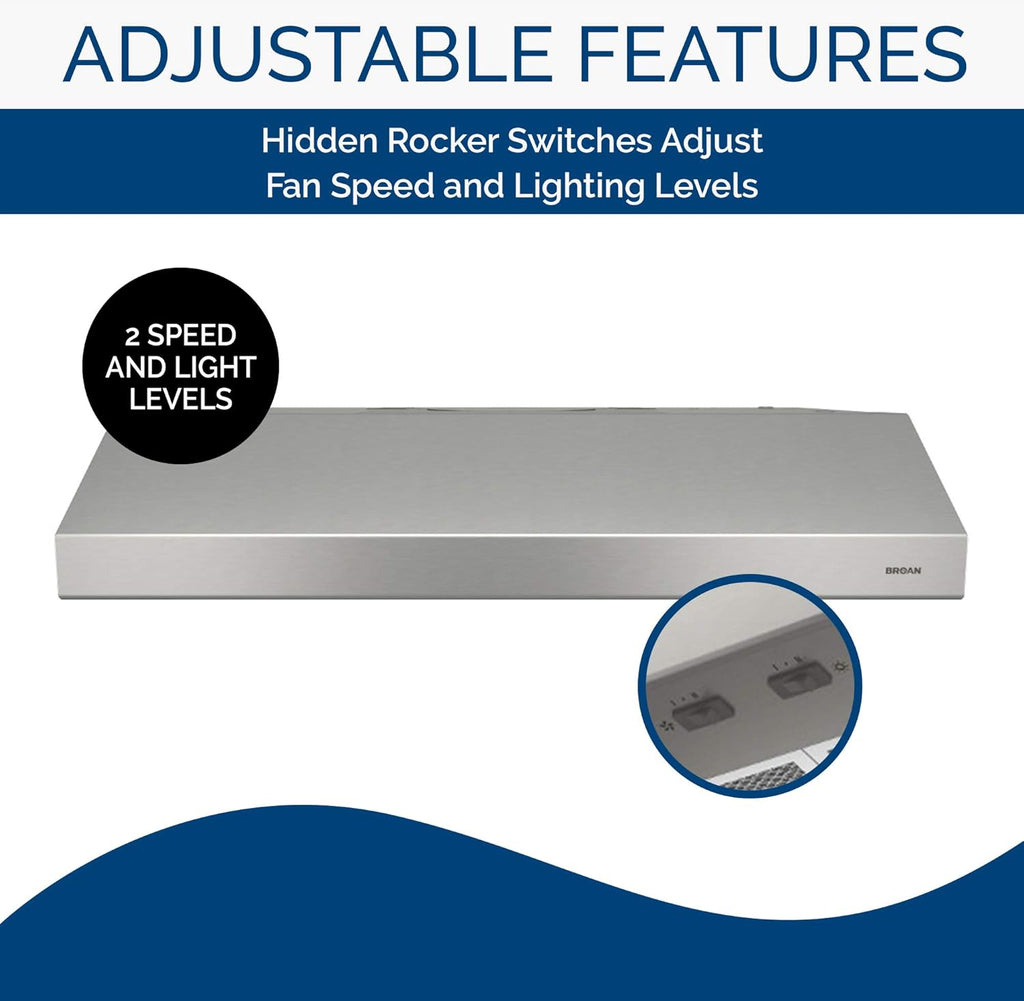 Stainless Steel 24-inch Under Cabinet Range Hood with Light D46579