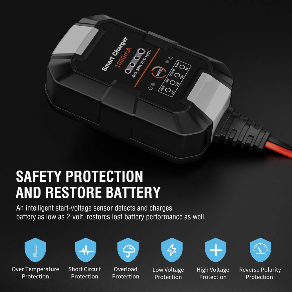 6V/12V 1A Trickle Charger Battery Maintainer B377189