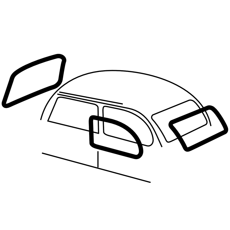 VW Bug Window Rubber Kit 4 PC Y895087