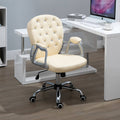 Vanity Office Chair Tufted Swivel Rolling with Height Adjustable Armrests E508