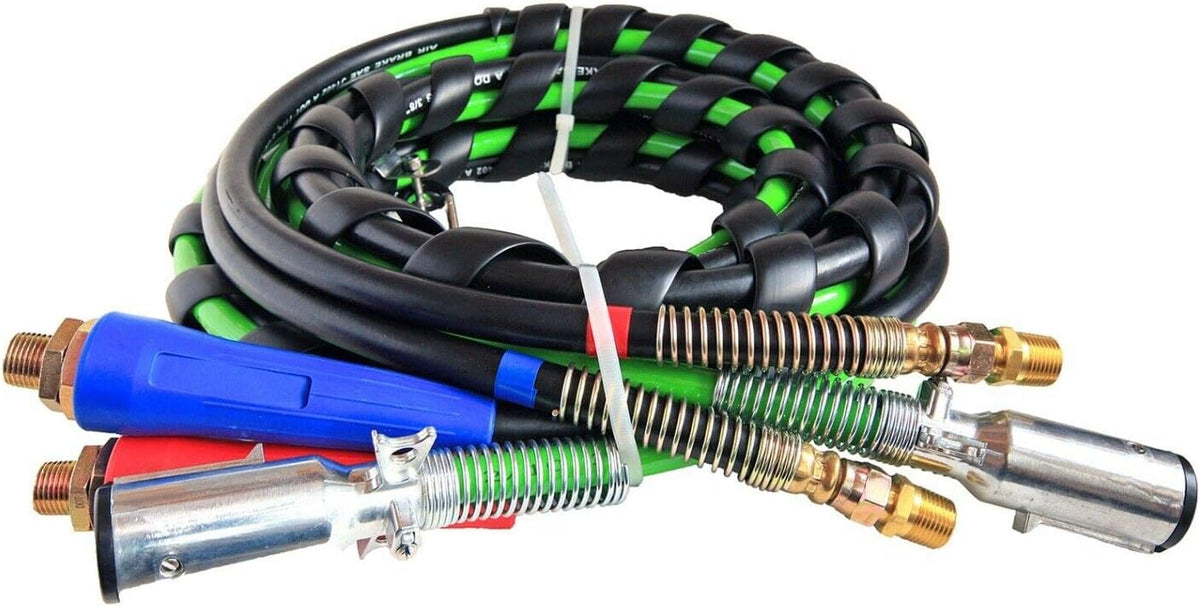 3 in 1 ABS Electrical and Rubber Air Line Hose Assemblies 12 FT Black G976848