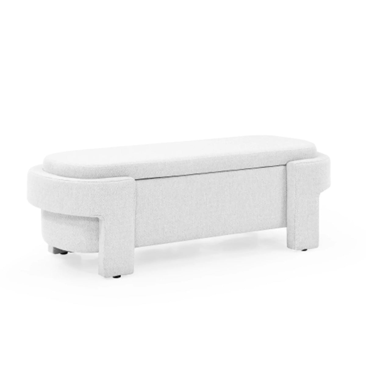 51" Chenille Upholstered Storage Ottoman Bench B24042
