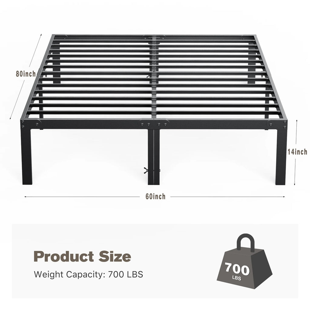 Full Size Heavy Duty Platform Bed Frame with Underbed Storage C61582
