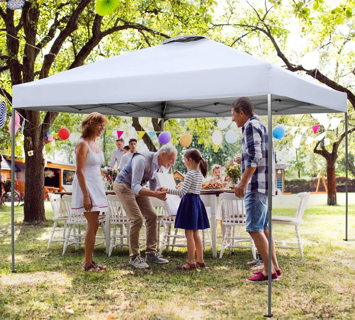 10' x 10' Blue Pop Up Canopy Tent with Wheeled Bag F8756