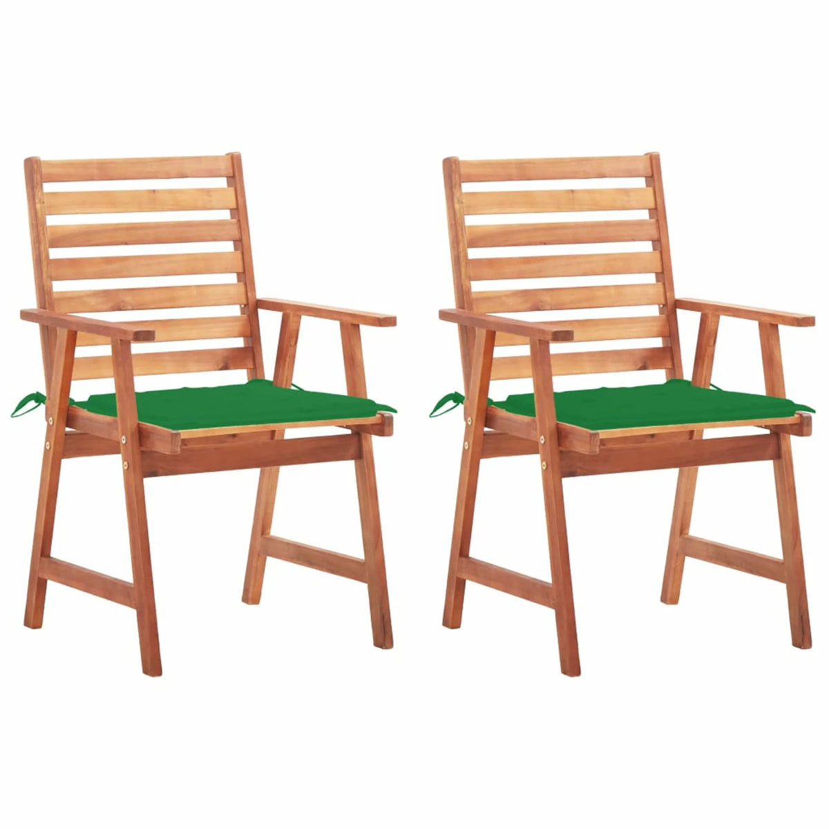 Acacia Wood Patio Dining Chairs 2 pcs with Cushions R936513