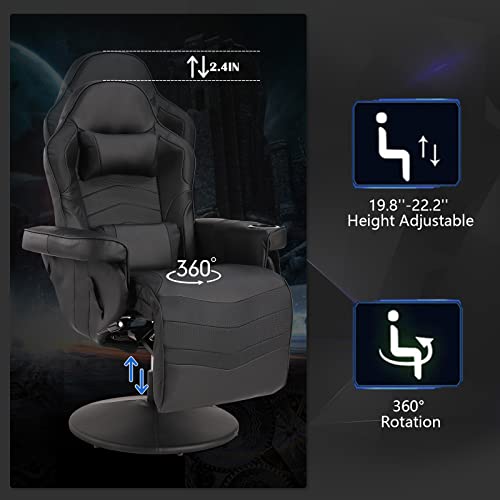 Blue PU Leather Gaming Recliner Chair with Massage T266