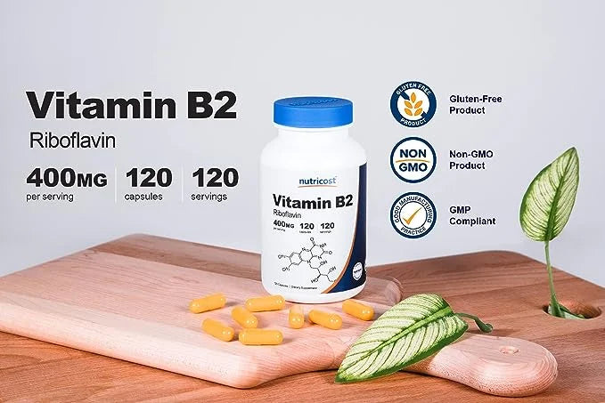 Vitamin B2 (Riboflavin) 400mg, 120 Capsules E812