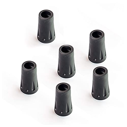 Pack of 6 Replacement Rubber Cane Tips 11mm Diameter I32312