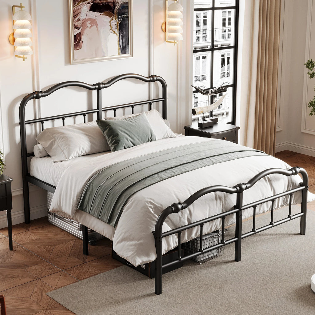 Queen Platform Bed Frame with Headboard and Footboard W1968