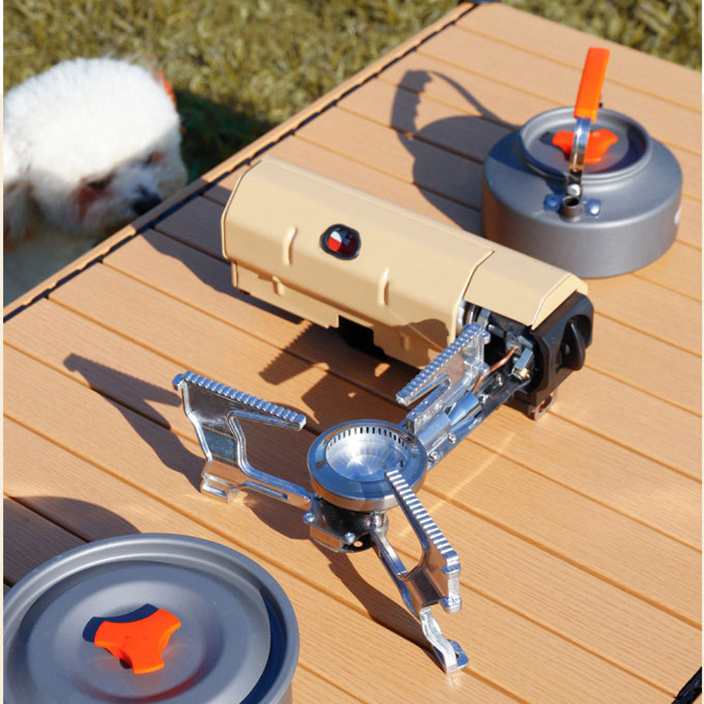 Portable Folding Camping Butane Stove 2600W with Electronic Ignition Carrying Bag T2981