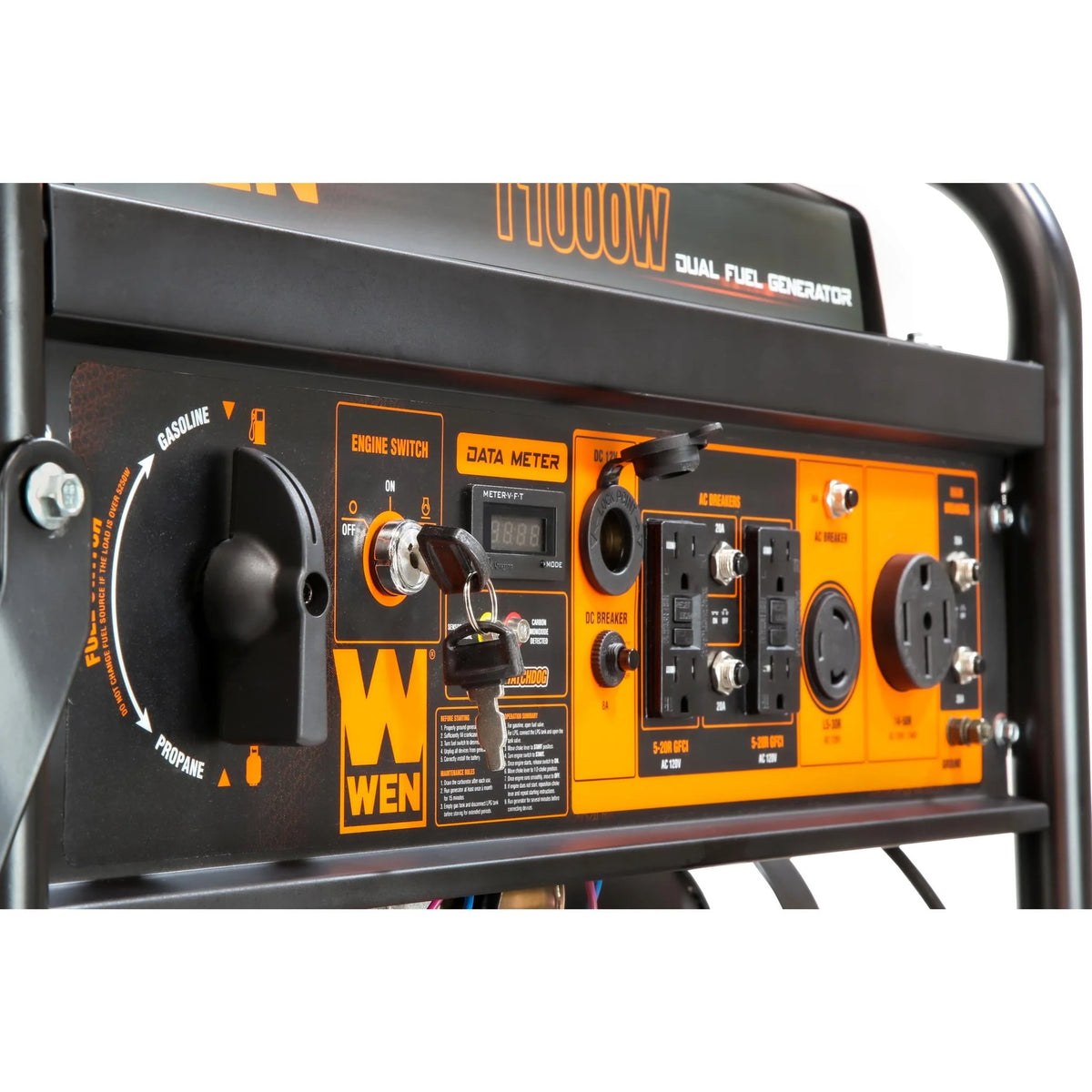 11000-Watt 120-Volt 240-Volt Dual Fuel Electric Start Portable Generator with Wheel Kit and CO Shutdown Sensor L4099