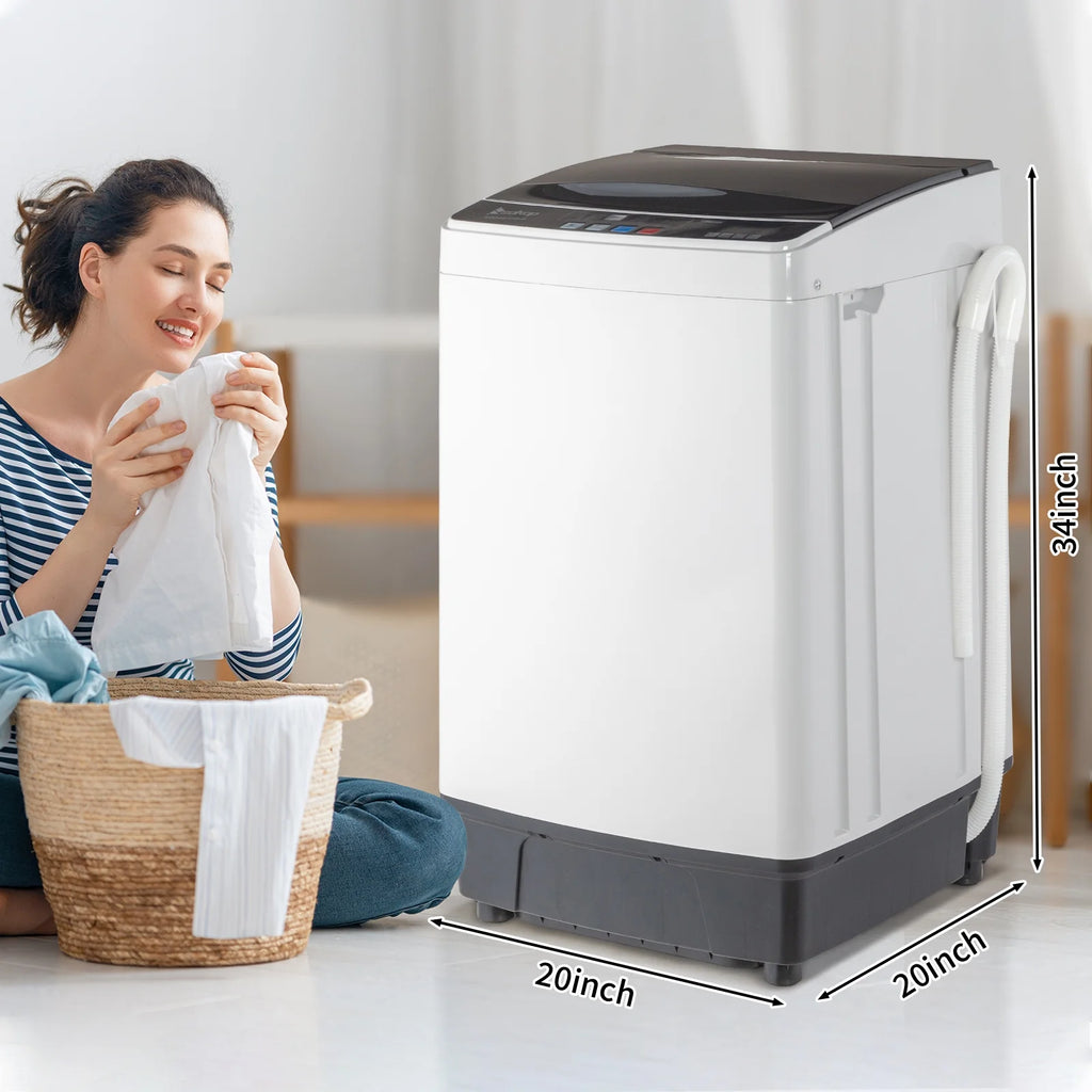 17.6 Lbs Capacity Top Load Portable Washing Machine with LED Display A6449