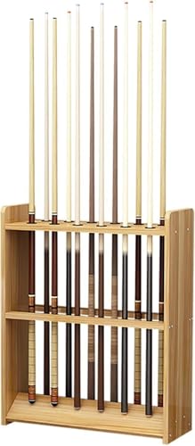 Teak Wooden Billiard Cue Rack Stand for 12 Cues O705253