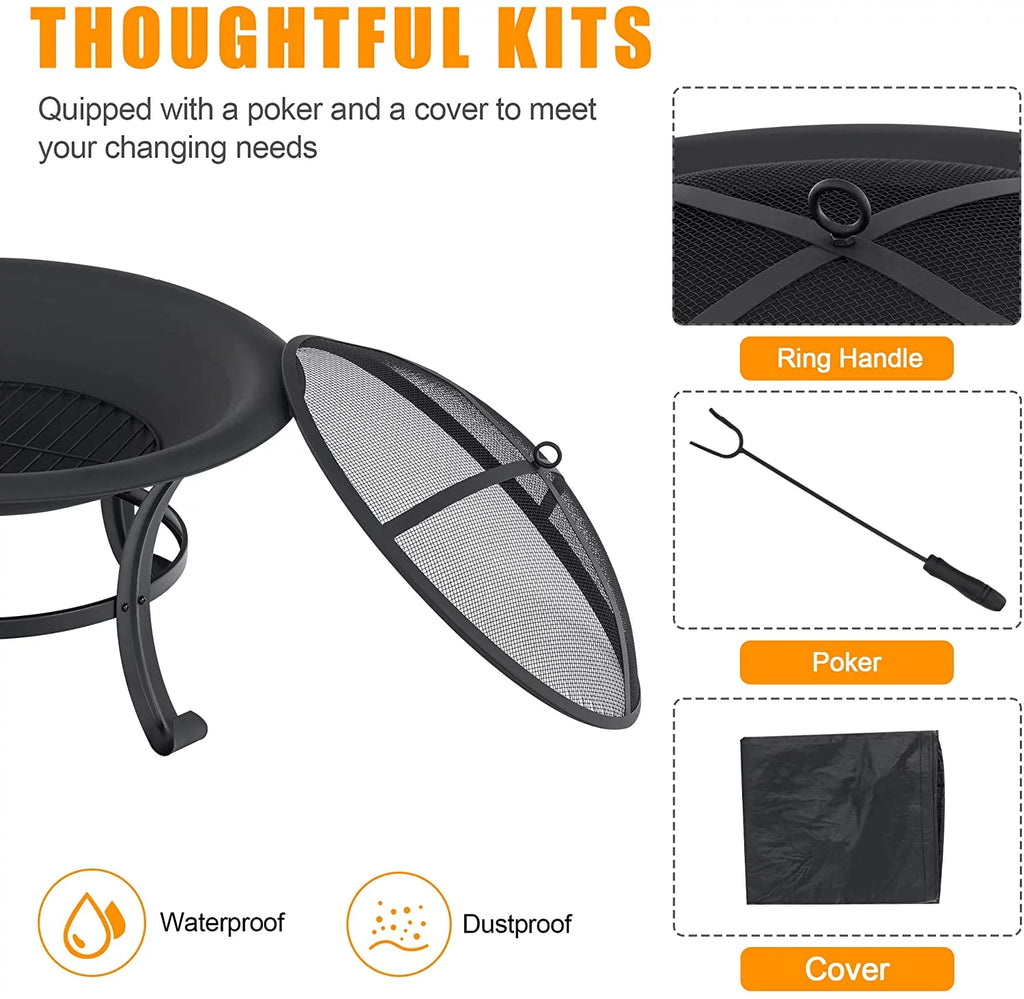 Black Metal Fire Pit P2224