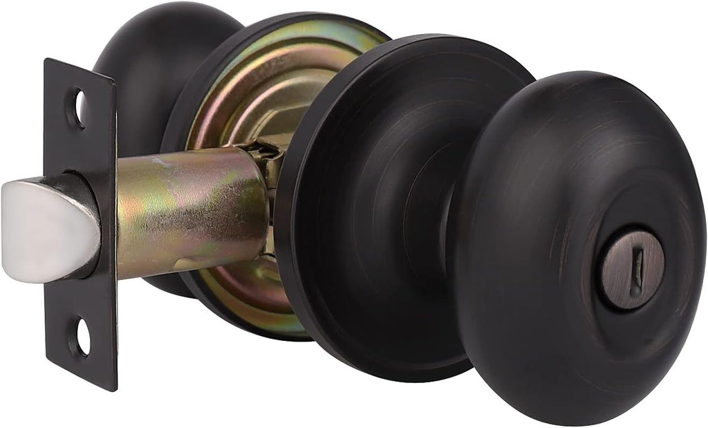 6 Packs Oil Rubbed Bronze Privacy Door Knobs with Lock S379855