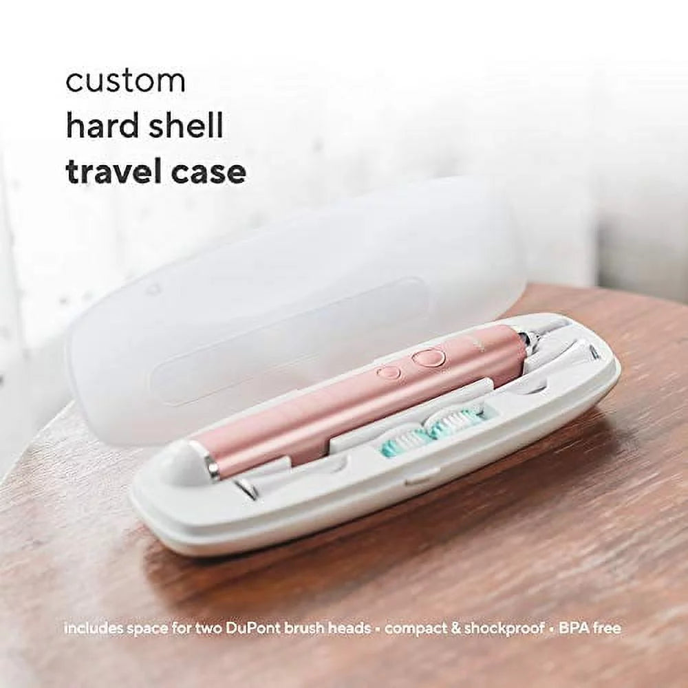 Satin Rose Gold Sonic Electric Toothbrush with 8 Brush Heads B2176