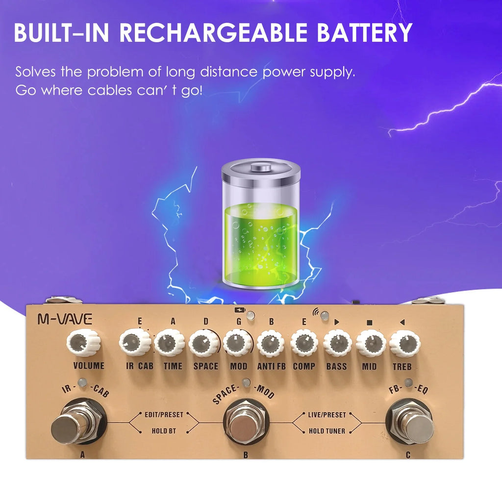 Portable Multifunctional Acoustic Guitar Effect Pedal E48199